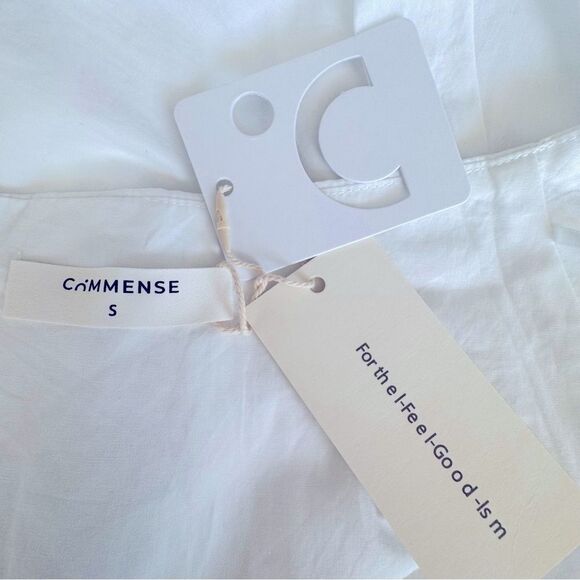 Commense White Skirt Bubble Hem 100% Cotton Boho SZ S NEW - Picture 8 of 10
